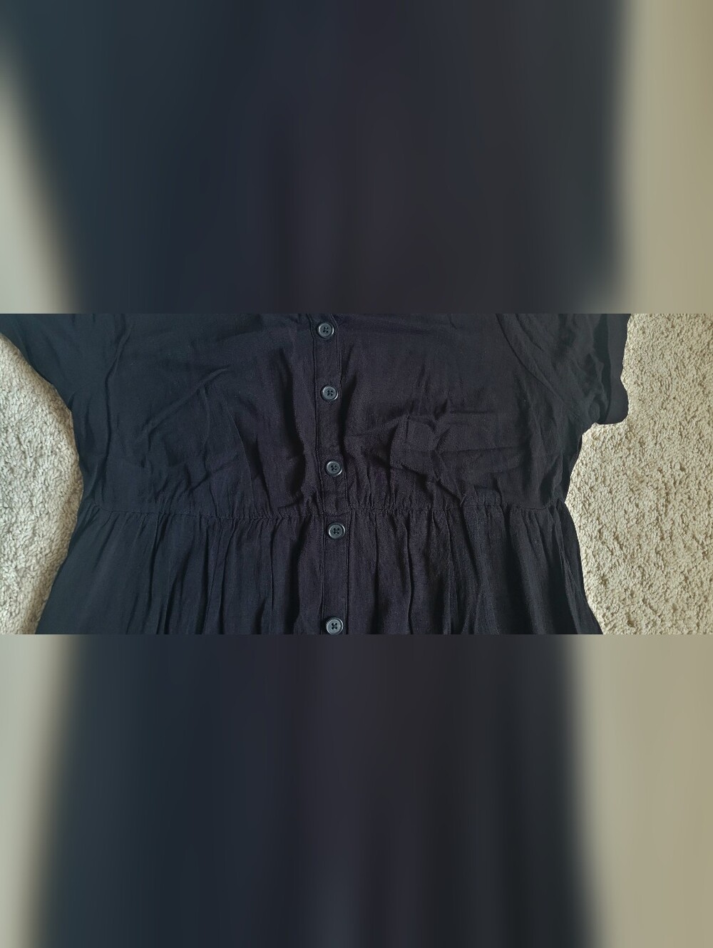 Torrid Black Slub Dress, Buttons, Size 1x, Rayon - Picture 4 of 11